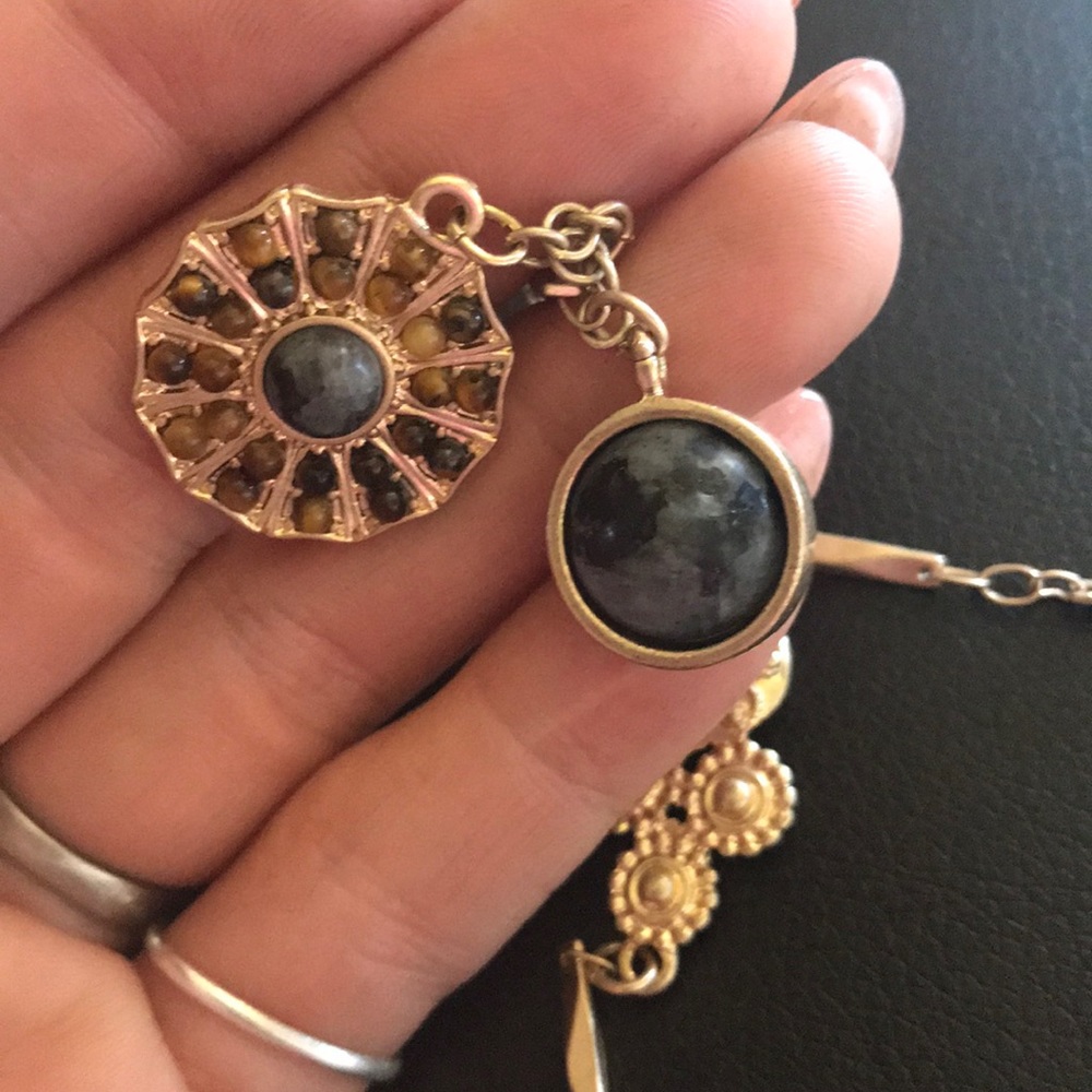 NEW! Long tiger eye gold necklace
